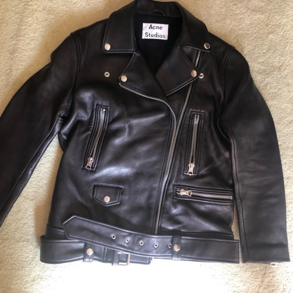 Acne studios bikers leather jacket size 34